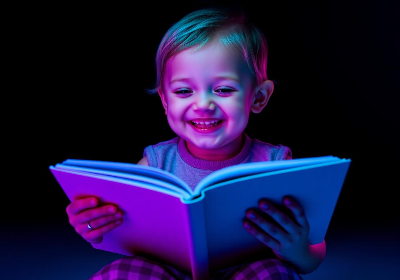 Happy child reading with Children Learning Reading Phonics Foundations program
